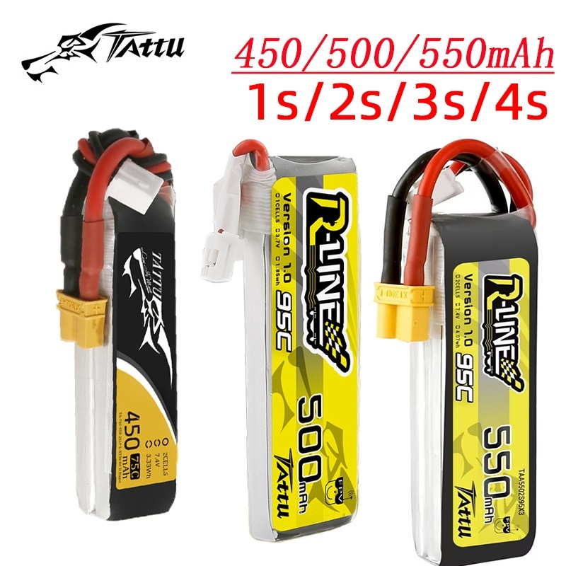 Drone Battery Lipo - 3 pçs nova tattu 450/500/550mah 75/95c